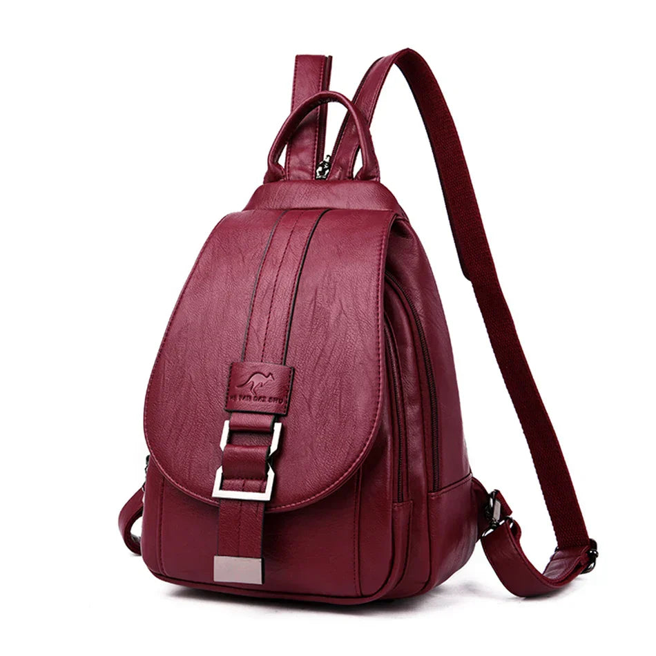 Moktan Sabai Genuine Leather Backpack for Women Water Resistant Anti Theft Travel Bag