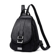 Moktan Sabai Genuine Leather Backpack for Women Water Resistant Anti Theft Travel Bag Black
