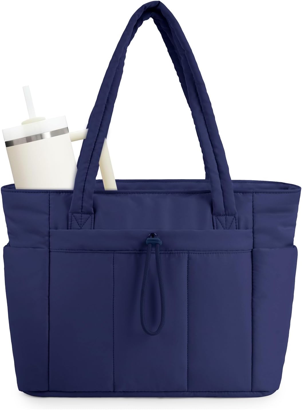 Moktan Sabai Quilted Puffer Tote Bag with Laptop Sleeve & Cup Holder 20L Travel Work