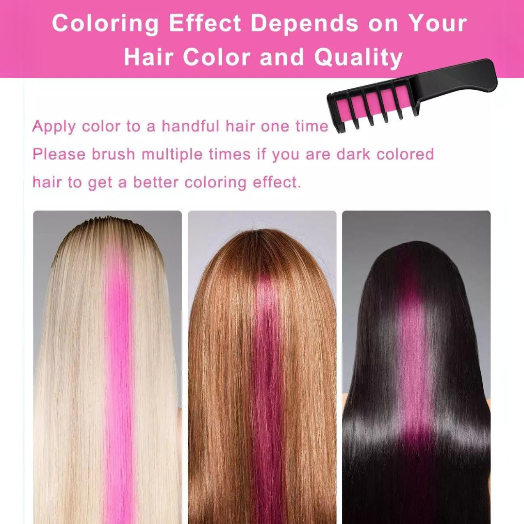 Moktan Sabai Washable Hair Chalk Comb for Kids Temporary Color Hair Dye Tool