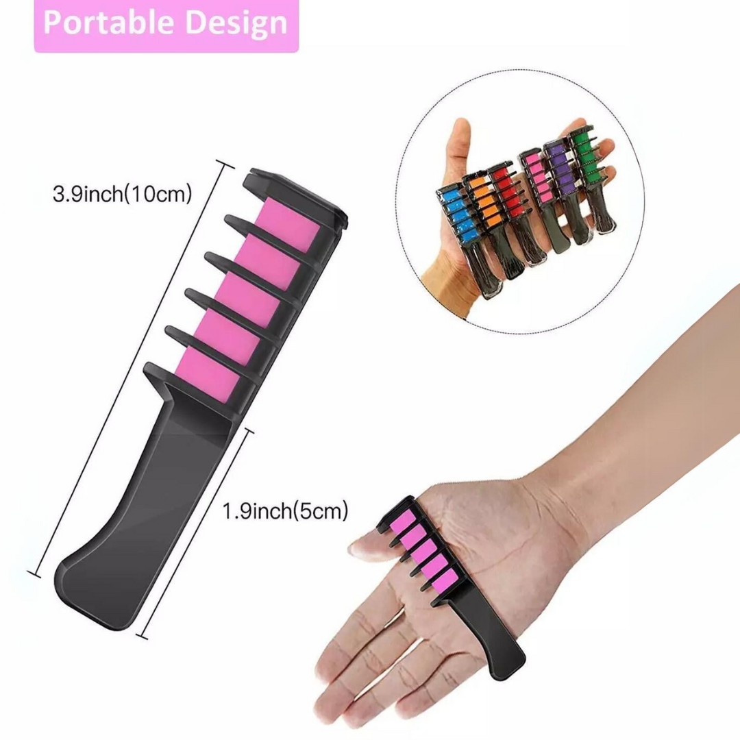 Moktan Sabai Washable Hair Chalk Comb for Kids Temporary Color Hair Dye Tool
