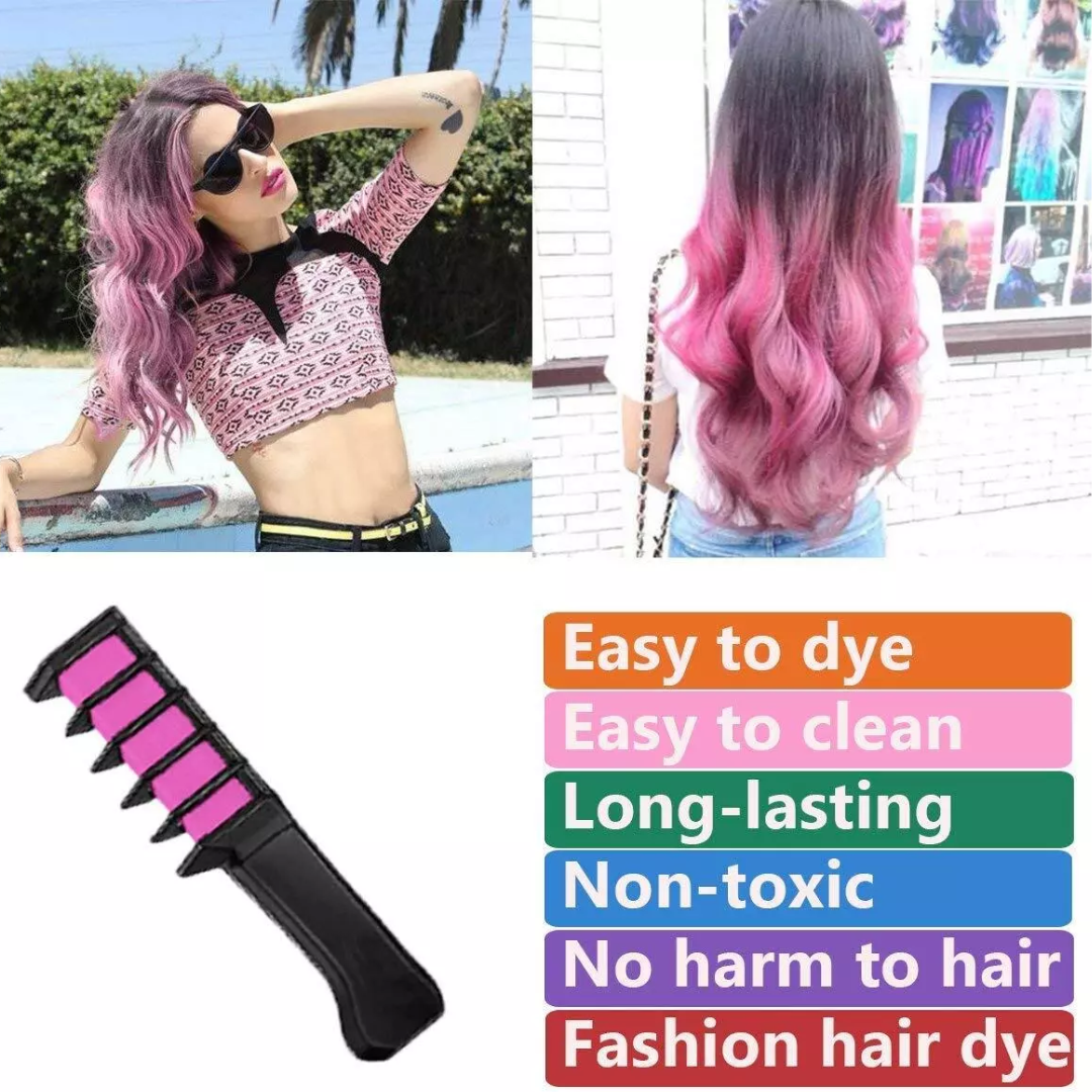 Moktan Sabai Washable Hair Chalk Comb for Kids Temporary Color Hair Dye Tool