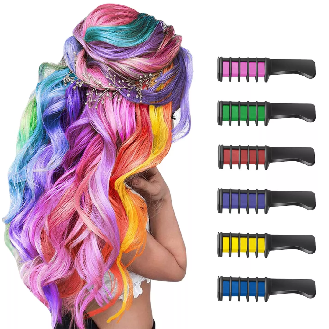 Moktan Sabai Washable Hair Chalk Comb for Kids Temporary Color Hair Dye Tool