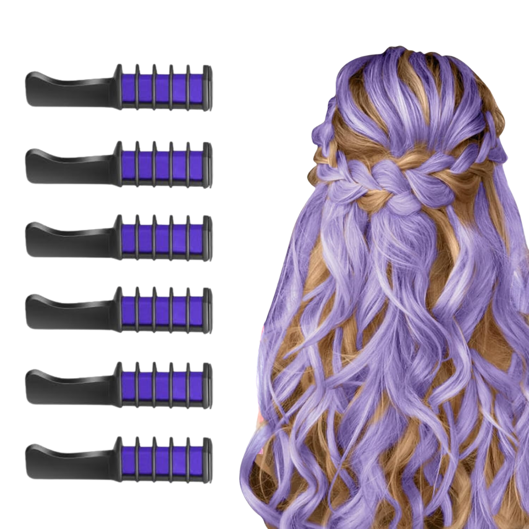 Moktan Sabai Washable Hair Chalk Comb for Kids Temporary Color Hair Dye Tool Purple