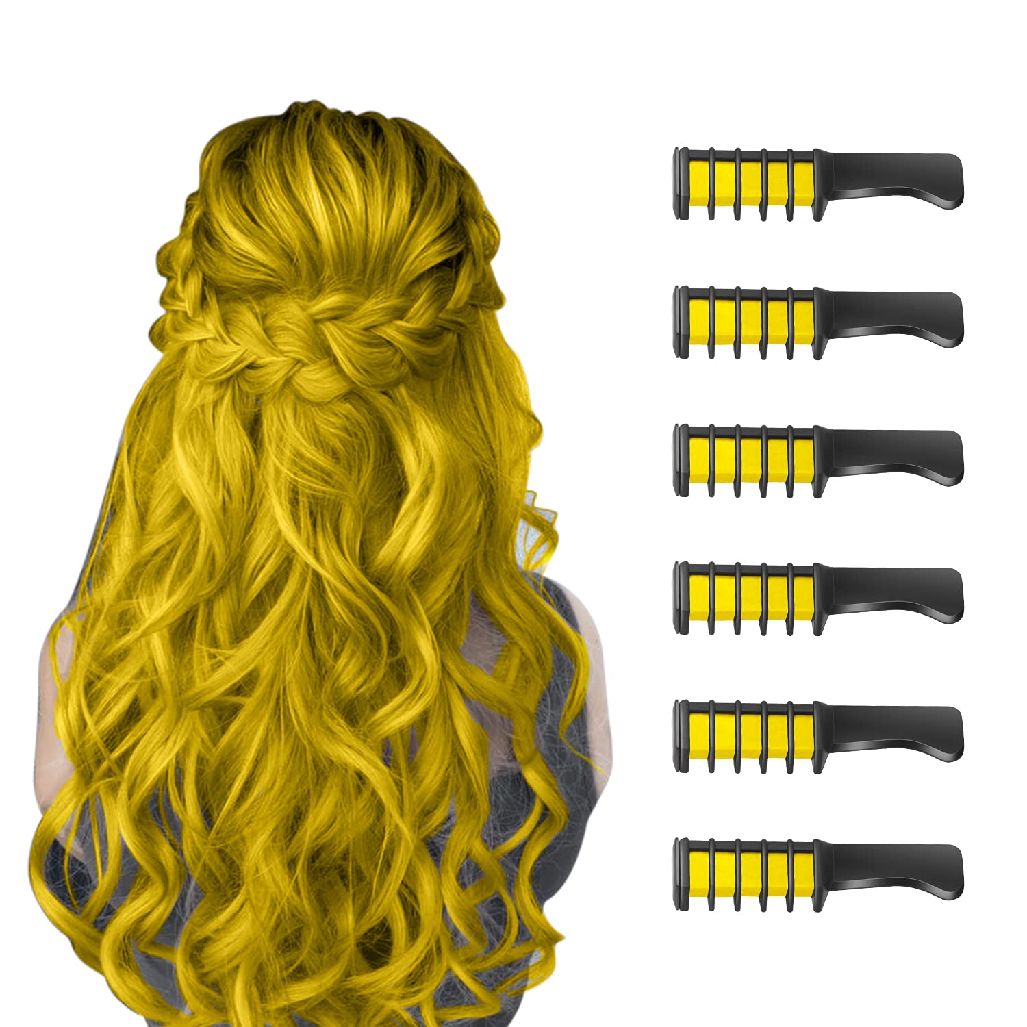 Moktan Sabai Washable Hair Chalk Comb for Kids Temporary Color Hair Dye Tool