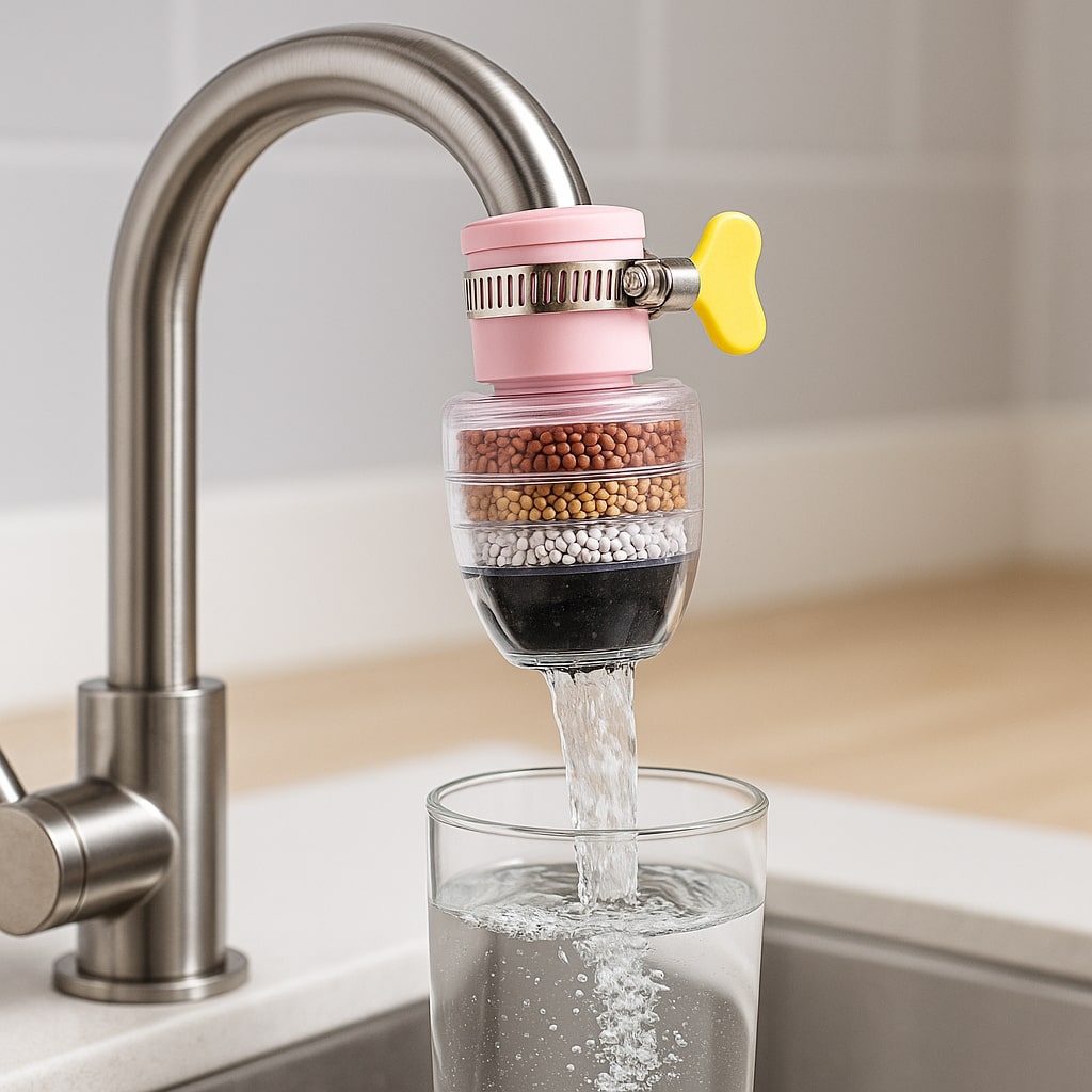 Moktan Sabai PureFlow Faucet Water Filter Pink