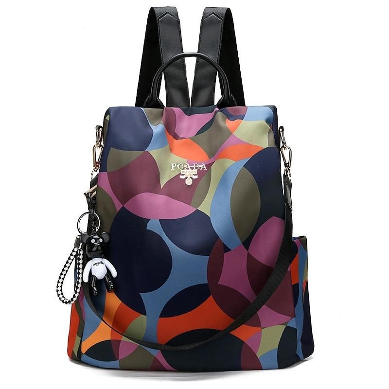 Moktan Sabai Water Resistant Anti Theft Backpack Oxford Travel Daypack 30cm Multicolour