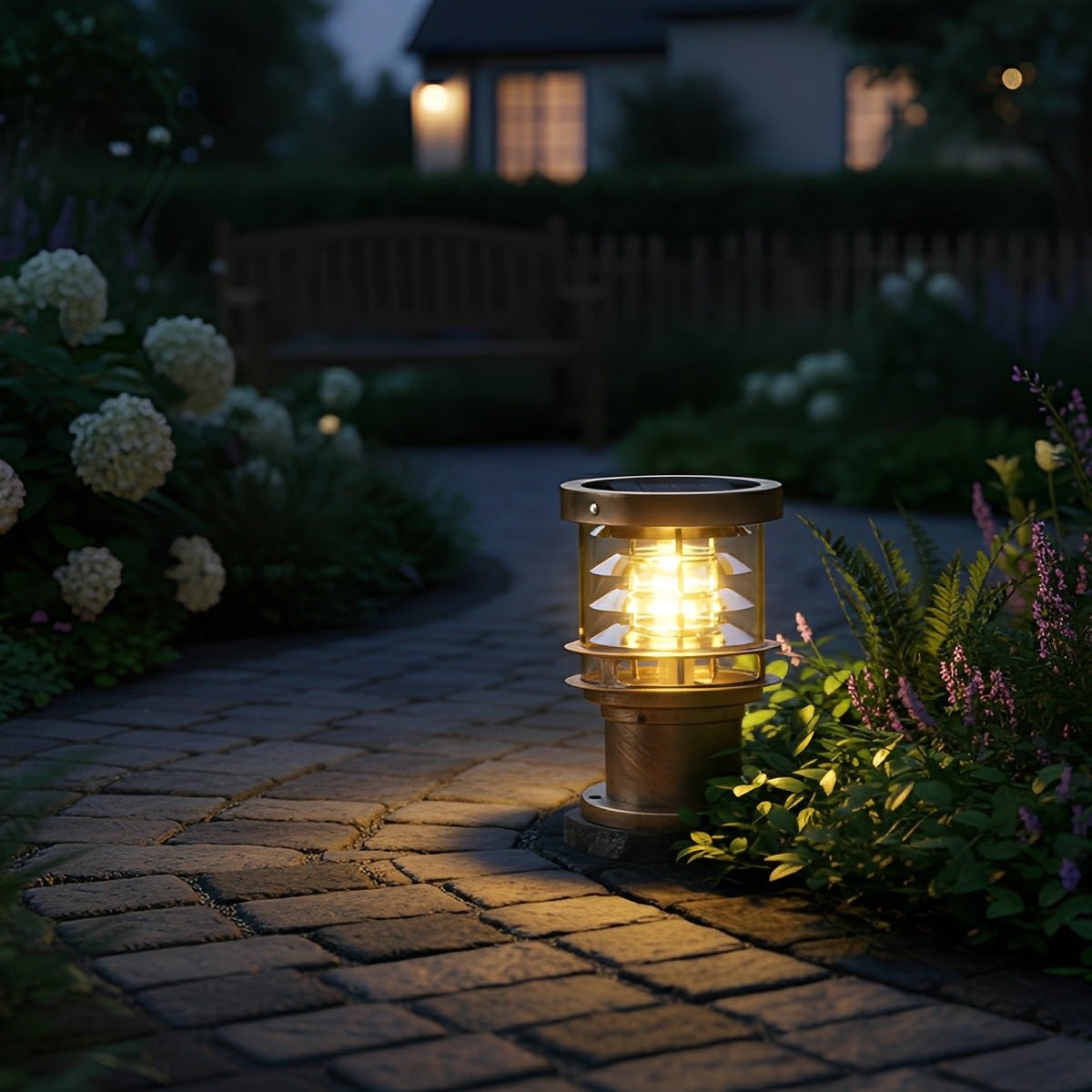 Moktan Sabai Modern LED Outdoor Lawn Lamp Post IP65 Waterproof Garden Light Bronze Solar 7.8'' Lx11.8'' H