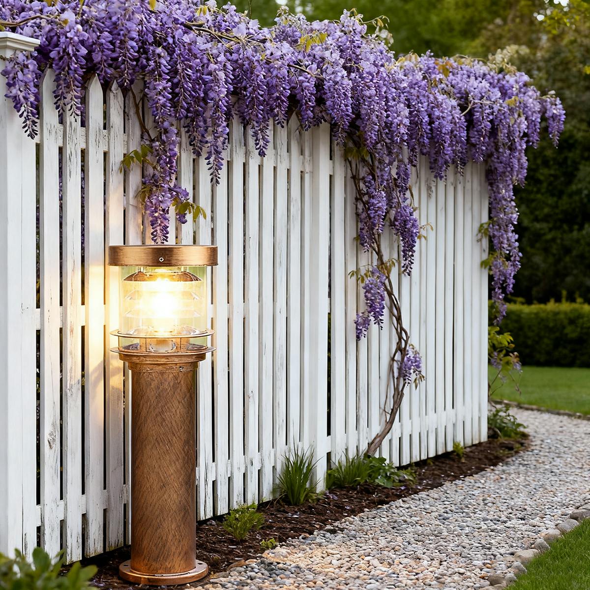 Moktan Sabai Modern LED Outdoor Lawn Lamp Post IP65 Waterproof Garden Light Bronze Solar 7.8'' Lx23.6'' H