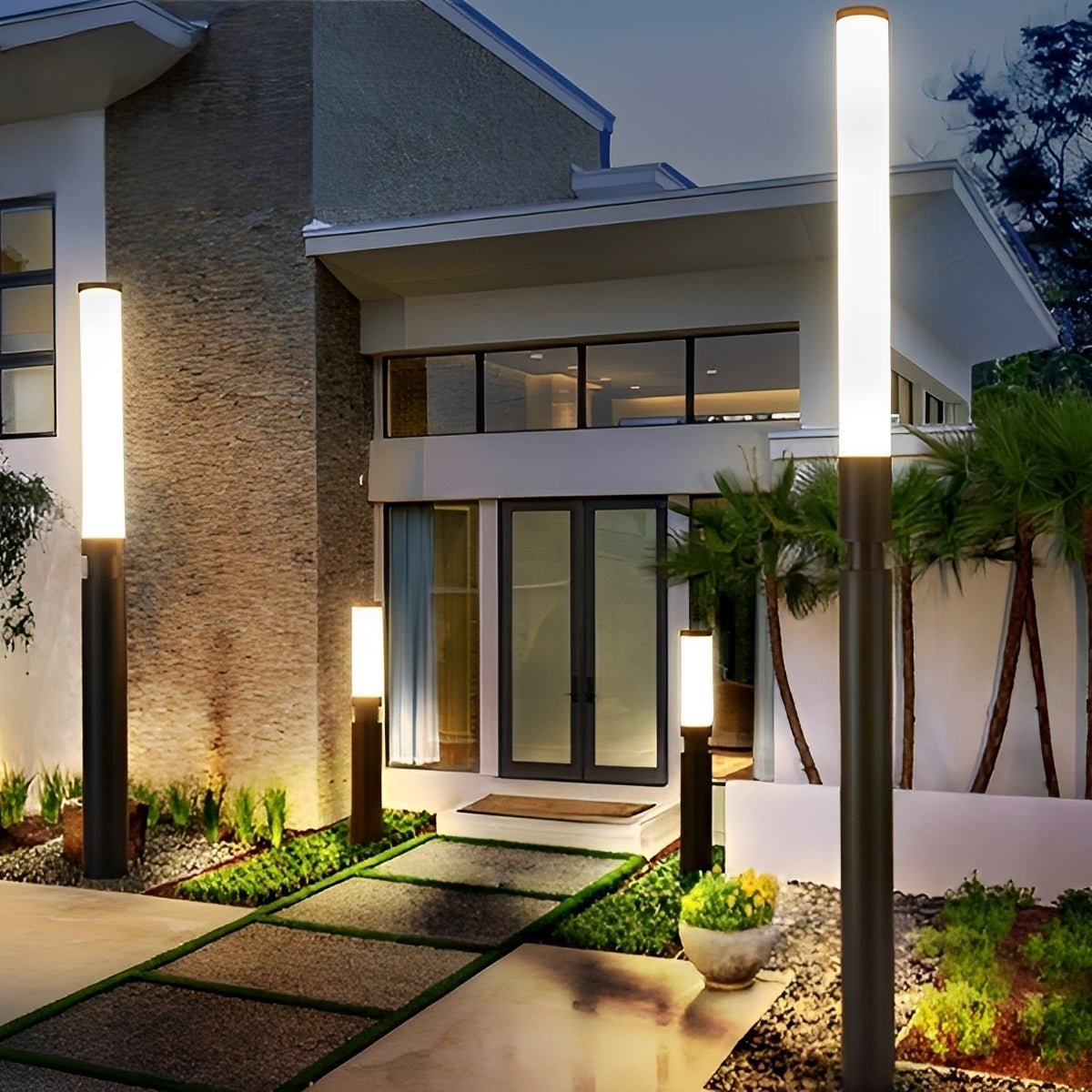 Moktan Sabai Modern LED Outdoor Post Light IP55 Aluminum Pillar Lawn Lamp