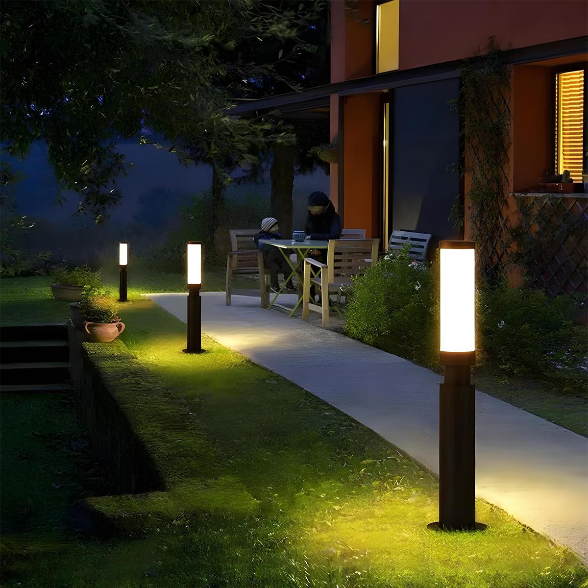 Moktan Sabai Modern LED Outdoor Post Light IP55 Aluminum Pillar Lawn Lamp