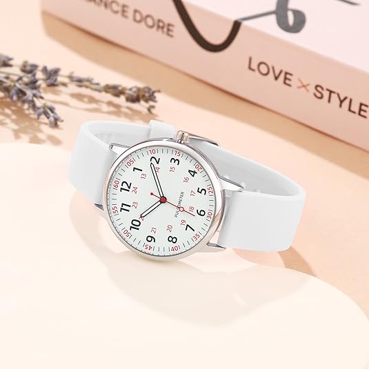 Moktan Sabai Waterproof Nurse Watch with Second Hand Silicone Medical Analog Watch