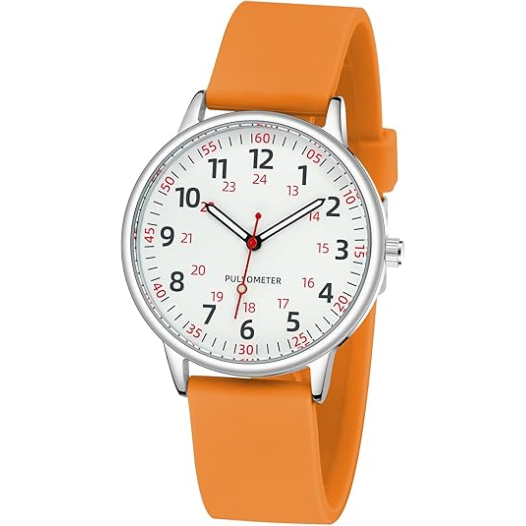 Moktan Sabai Waterproof Nurse Watch with Second Hand Silicone Medical Analog Watch