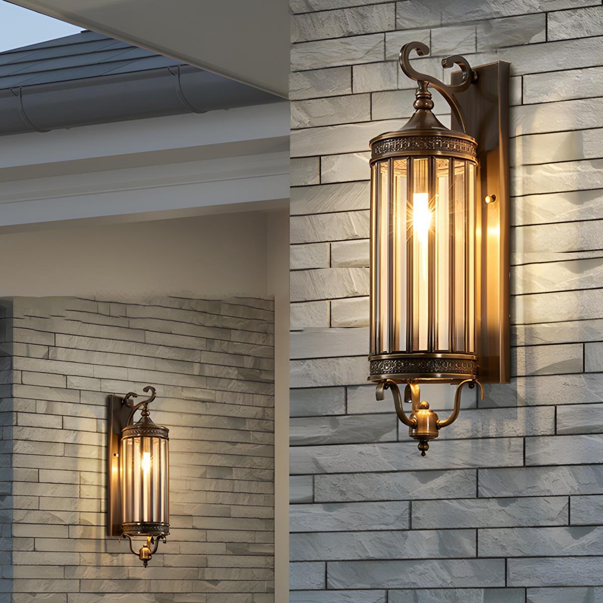 Moktan Sabai Vintage Outdoor Wall Sconce LED IP65 Waterproof Porch Light Bronze Frosted