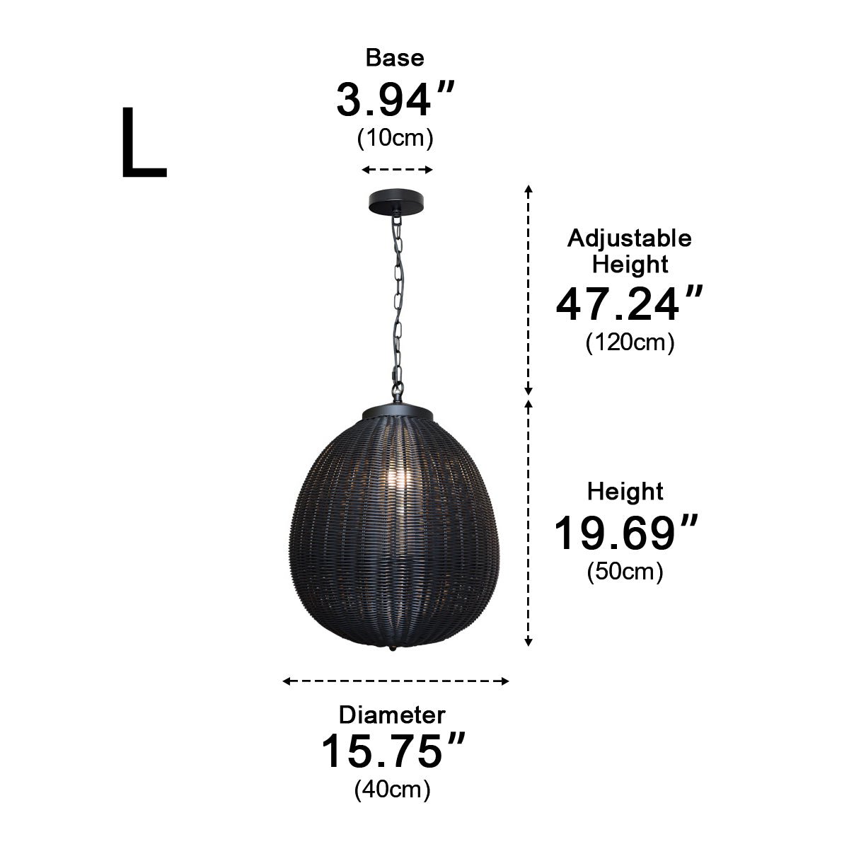 Moktan Sabai Retro Rattan Outdoor Pendant Light