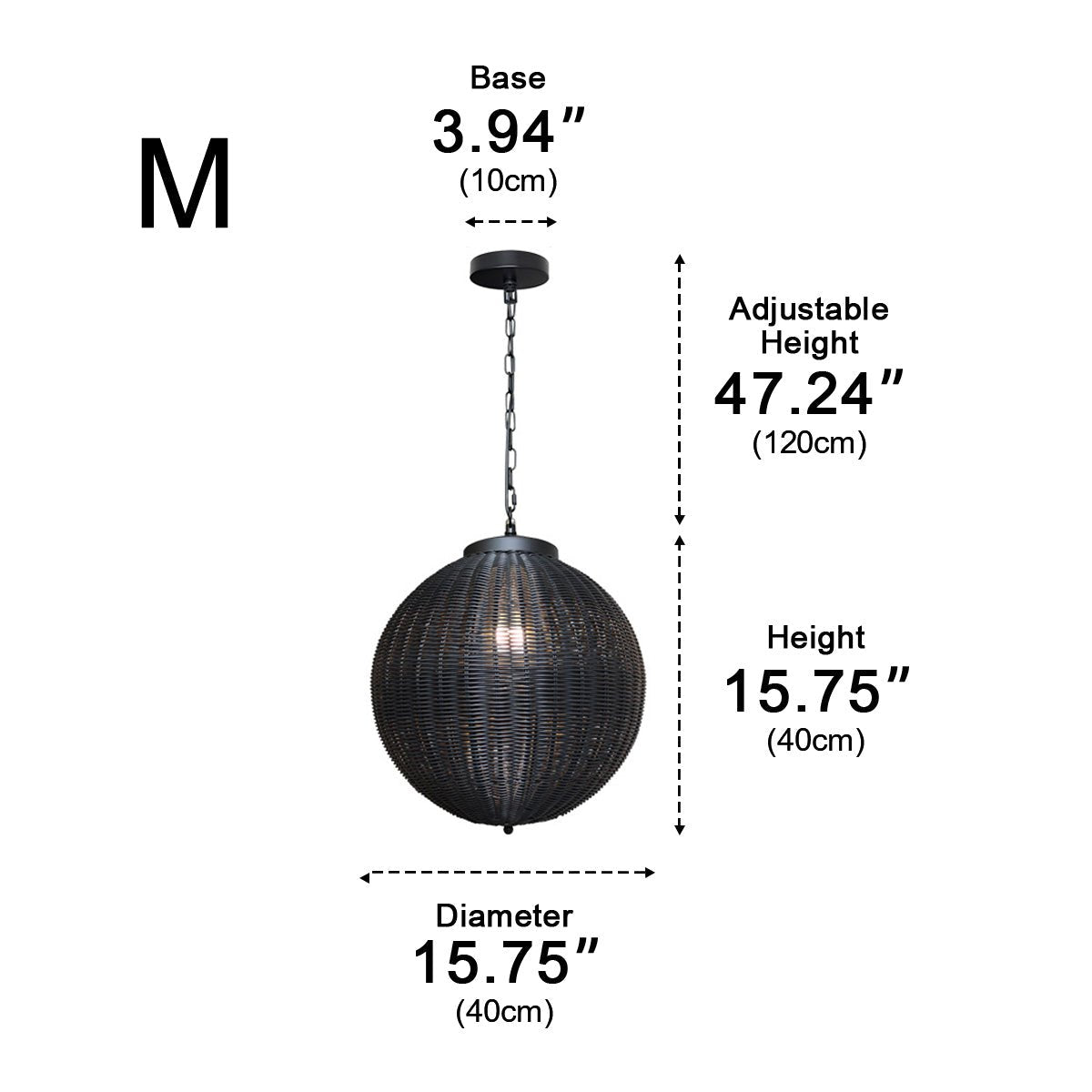 Moktan Sabai Retro Rattan Outdoor Pendant Light