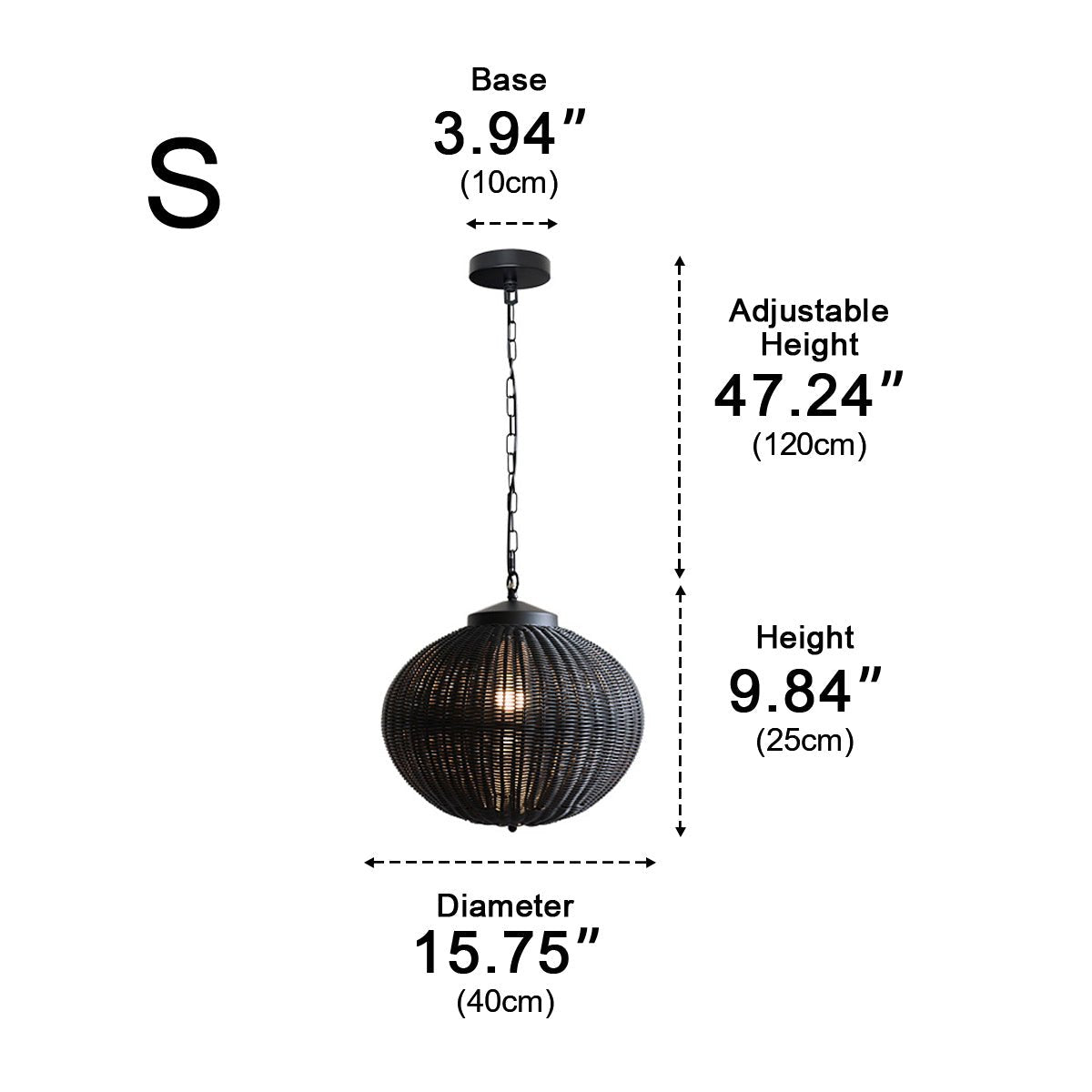 Moktan Sabai Retro Rattan Outdoor Pendant Light