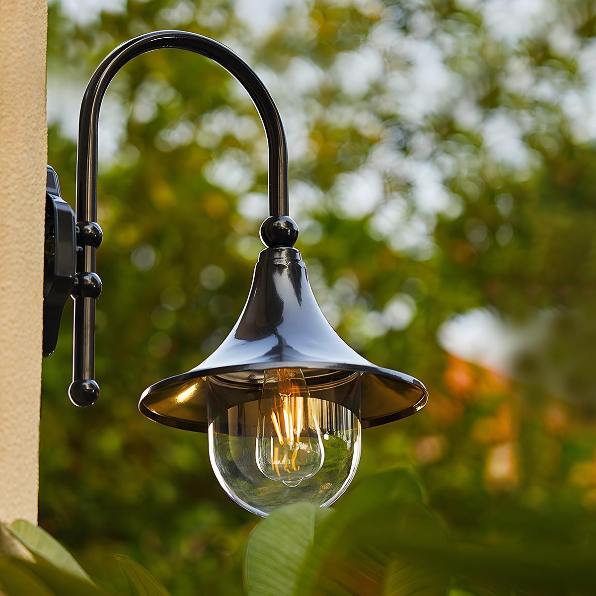 Moktan Sabai Vintage Farmhouse Horn Outdoor Wall Sconce LED IP65 Waterproof Light