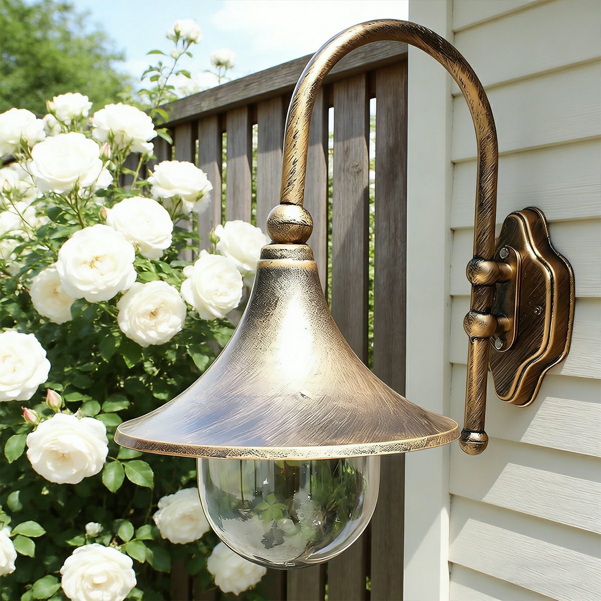Moktan Sabai Vintage Farmhouse Horn Outdoor Wall Sconce LED IP65 Waterproof Light