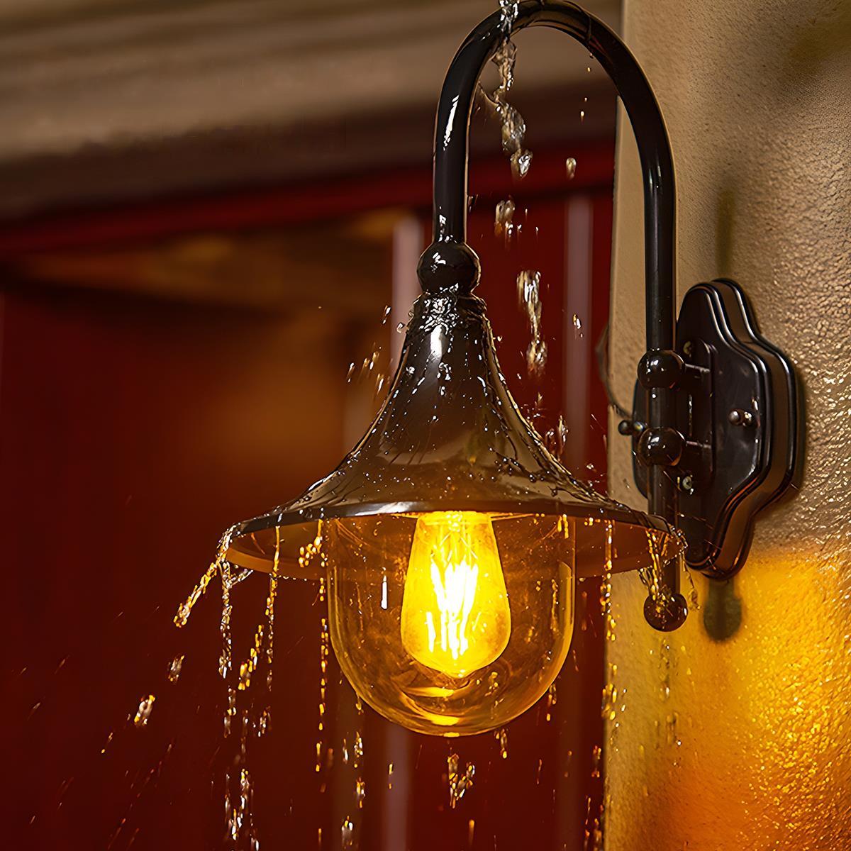 Moktan Sabai Vintage Farmhouse Horn Outdoor Wall Sconce LED IP65 Waterproof Light
