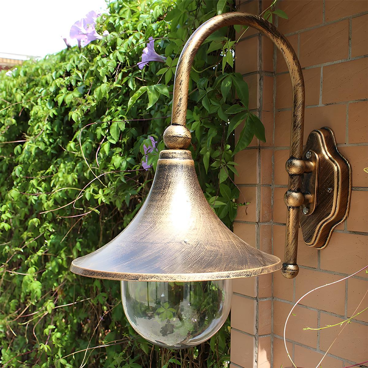 Moktan Sabai Vintage Farmhouse Horn Outdoor Wall Sconce LED IP65 Waterproof Light