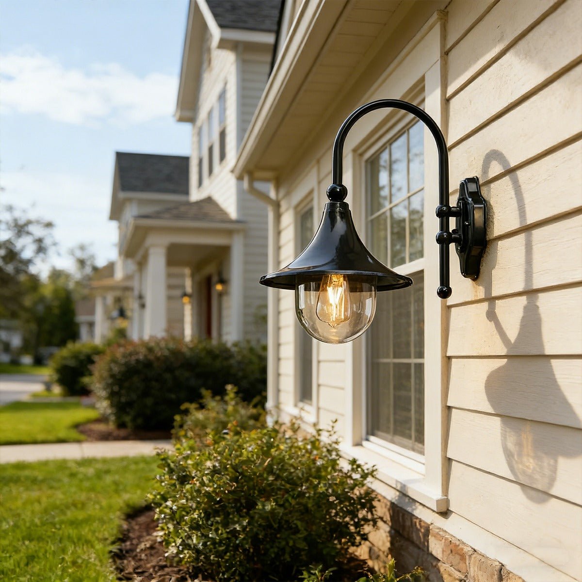 Moktan Sabai Vintage Farmhouse Horn Outdoor Wall Sconce LED IP65 Waterproof Light