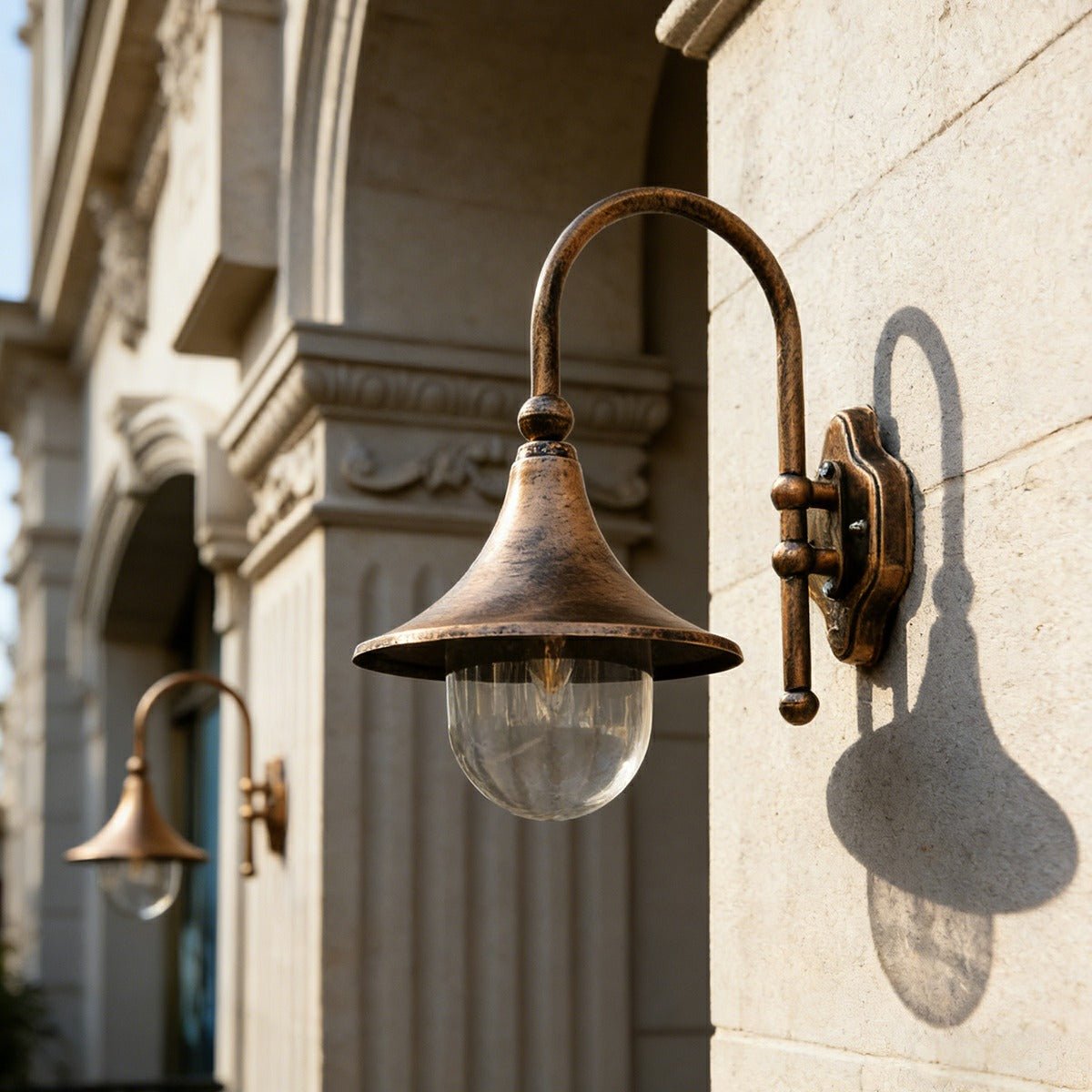 Moktan Sabai Vintage Farmhouse Horn Outdoor Wall Sconce LED IP65 Waterproof Light