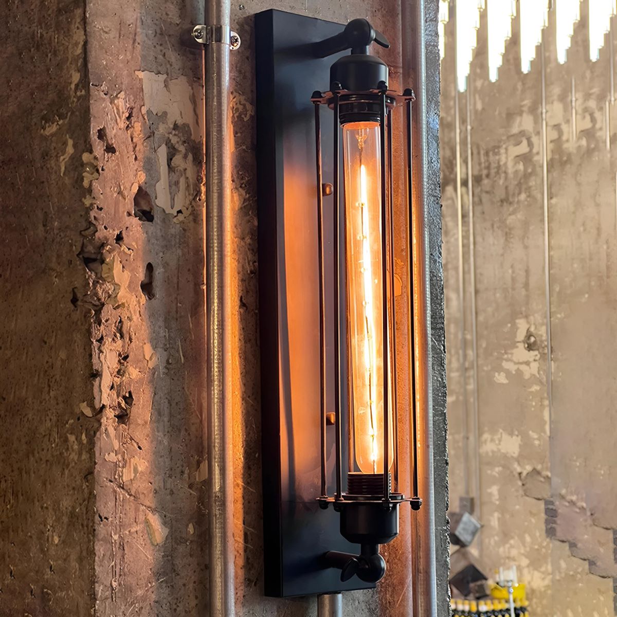 Moktan Sabai Vintage Industrial LED Wall Sconce Iron Glass Indoor Light