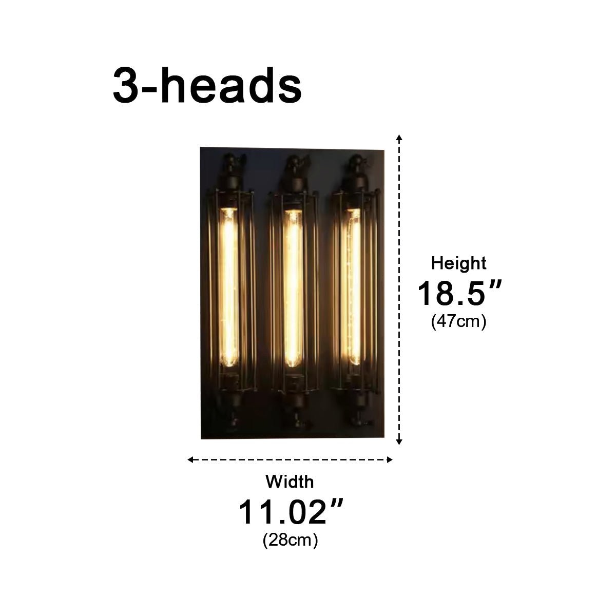 Moktan Sabai Vintage Industrial LED Wall Sconce Iron Glass Indoor Light