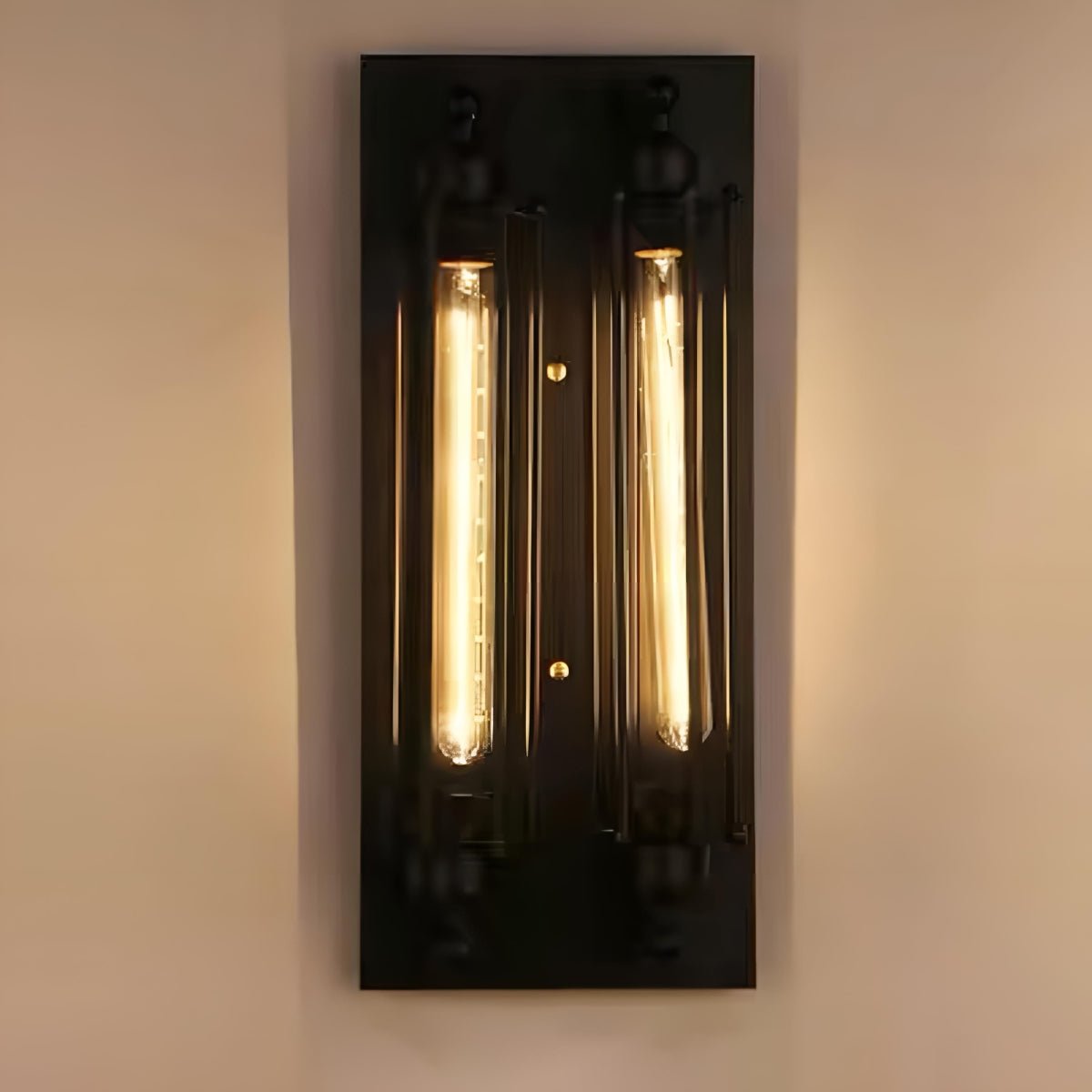 Moktan Sabai Vintage Industrial LED Wall Sconce Iron Glass Indoor Light 2-Light Black 8-Pack