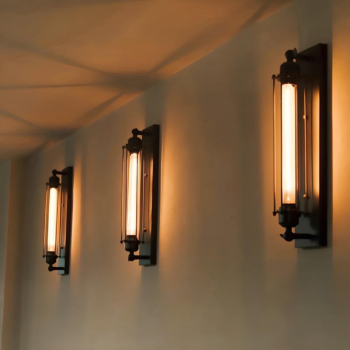 Moktan Sabai Vintage Industrial LED Wall Sconce Iron Glass Indoor Light