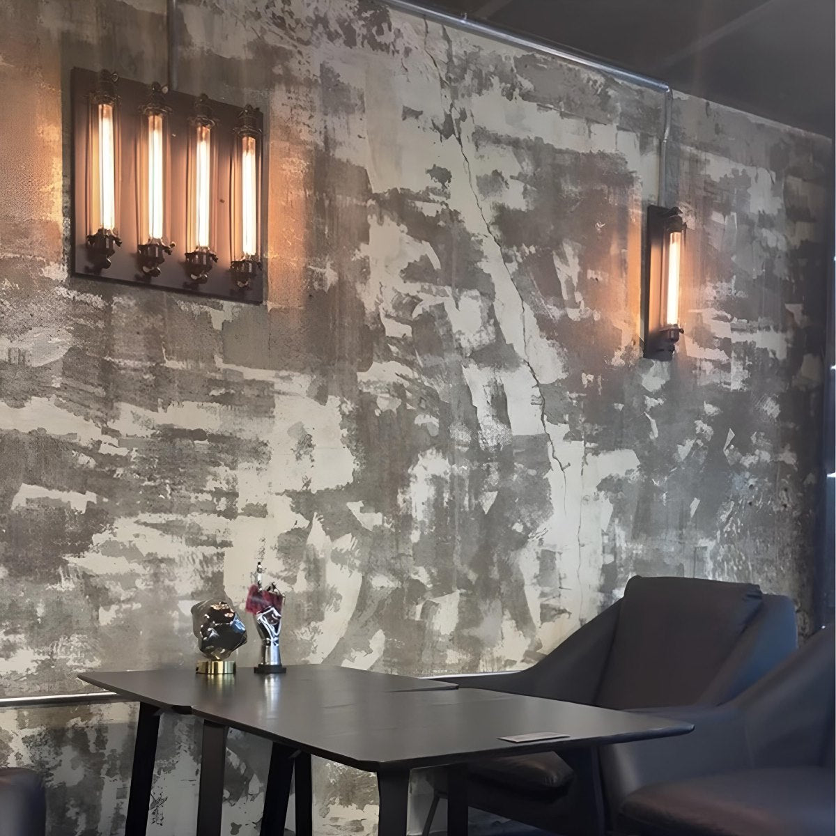 Moktan Sabai Vintage Industrial LED Wall Sconce Iron Glass Indoor Light