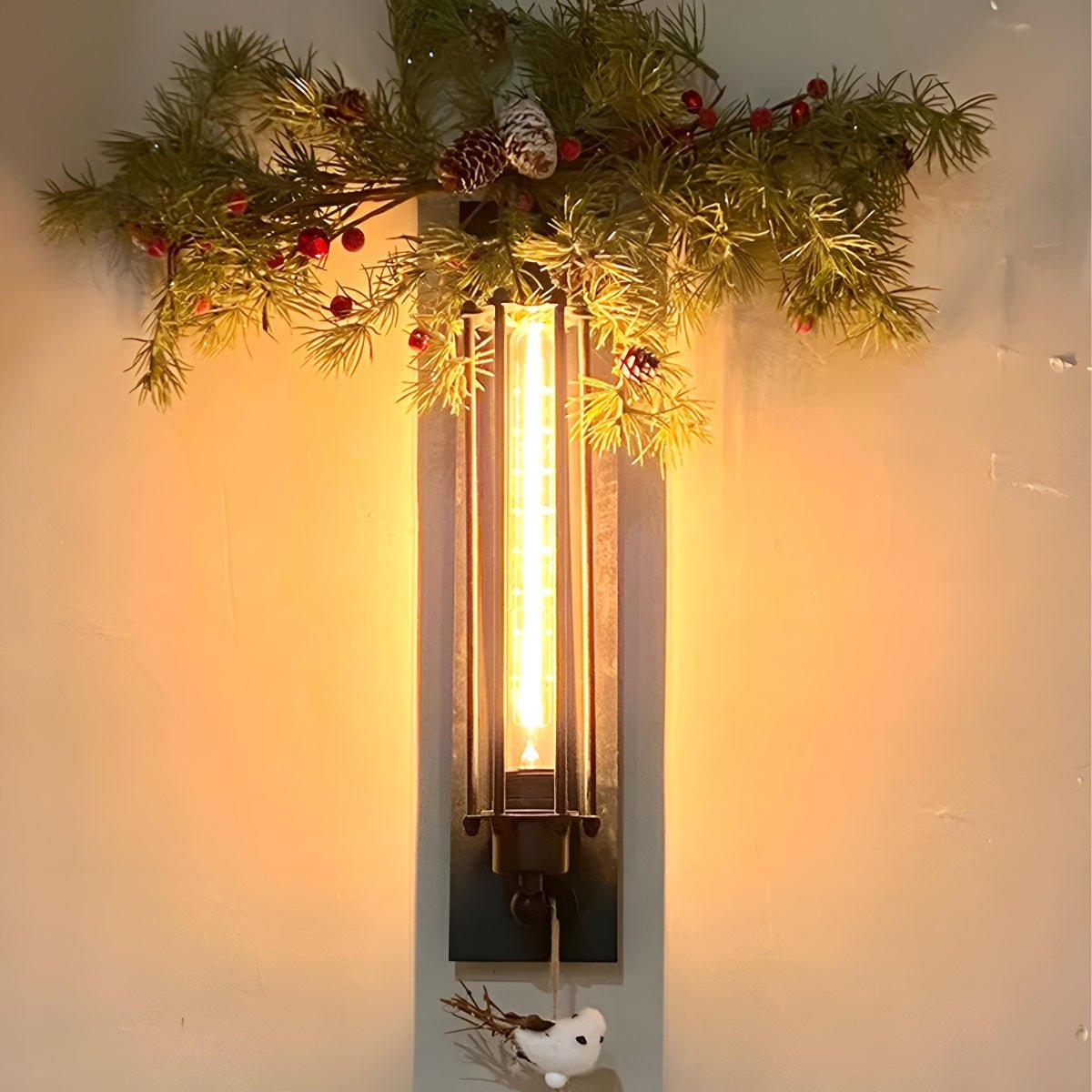 Moktan Sabai Vintage Industrial LED Wall Sconce Iron Glass Indoor Light