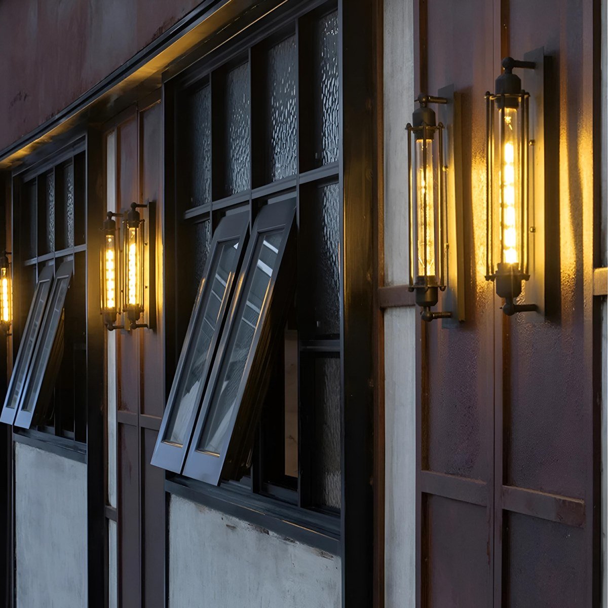 Moktan Sabai Vintage Industrial LED Wall Sconce Iron Glass Indoor Light