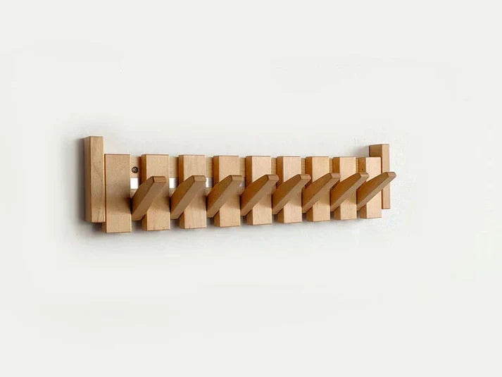 Moktan Sabai Wooden Piano Coat Rack Wall Mounted Solid Wood Hooks 4 6 8 Hook Organizer Beech