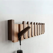 Moktan Sabai Wooden Piano Coat Rack Wall Mounted Solid Wood Hooks 4 6 8 Hook Organizer Walnut and Beech