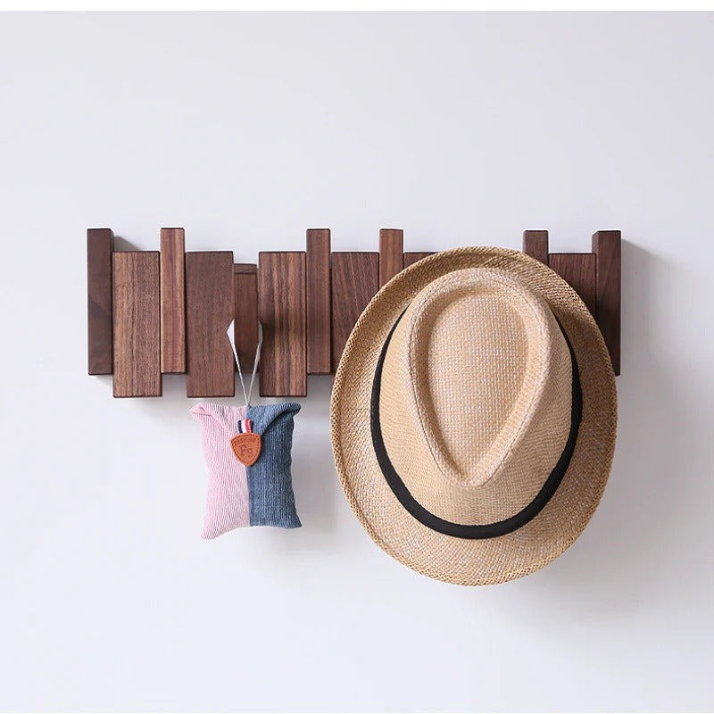 Moktan Sabai Wooden Piano Coat Rack Wall Mounted Solid Wood Hooks 4 6 8 Hook Organizer