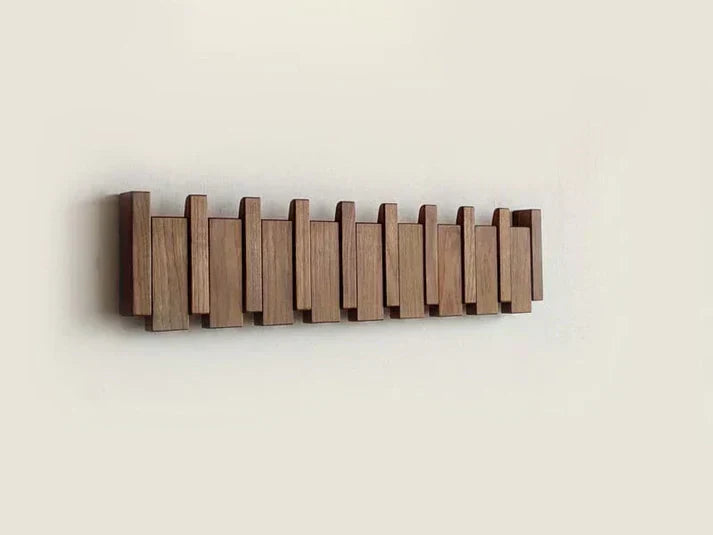 Moktan Sabai Wooden Piano Coat Rack Wall Mounted Solid Wood Hooks 4 6 8 Hook Organizer