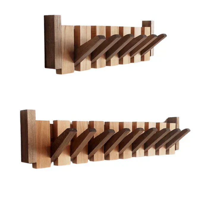 Moktan Sabai Wooden Piano Coat Rack Wall Mounted Solid Wood Hooks 4 6 8 Hook Organizer