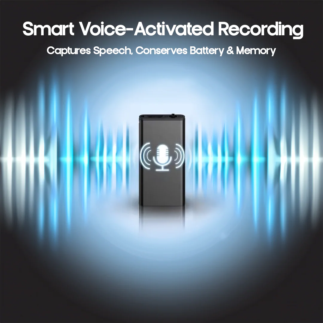 Moktan Sabai Ultra-Compact Mini Voice Recorder 16GB Voice-Activated USB Rechargeable